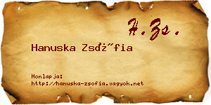 Hanuska Zsófia névjegykártya