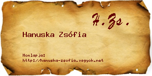 Hanuska Zsófia névjegykártya